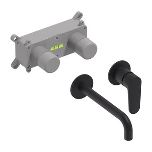 Inbouw Wastafelmengkraan MAY Forma Eenhendel Incl. Inbouwbox Mat Zwart PED