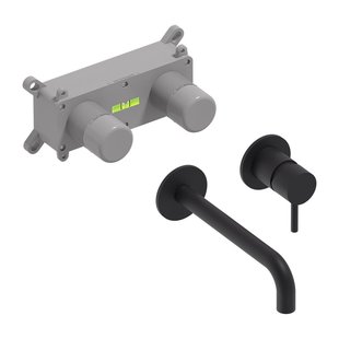 Inbouw Wastafelmengkraan MAY Stilo Eenhendel Incl. Inbouwbox Mat Zwart PED