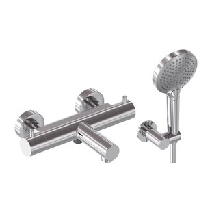 Badthermostaat Combiset MAY Incl. Verstelbare Wandsteun, Doucheslang 125 cm & 3-Standen Handdouche Chroom