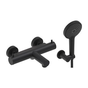 Badthermostaat Combiset MAY Incl. Verstelbare Wandsteun, Doucheslang 125 cm & 3-Standen Handdouche Mat Zwart PED