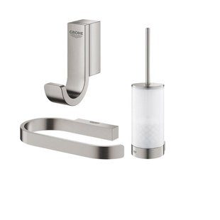 Grohe Selection Toiletaccessoires - closethouder - zonder klep - closetborstelset - handdoekhaak - supersteel geborsteld (rvs) SW444319/SW444235/SW444149