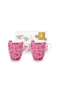 Pip Studio Set/2 Mokken Groot Jolie Bloemen Roze
