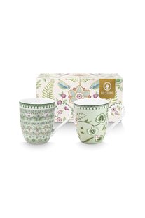 Pip Studio Set/2 Mokken XL Lily&Lotus Licht Groen