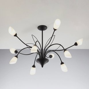 Jupiter Plafondlamp Gloriosa, glas, zwart, 10-lamps