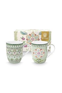 Pip Studio Set/2 Mokken Klein Lily&Lotus Licht Groen
