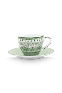 Pip Studio Espresso Kop & Schotel Lily&Lotus Moon Delight Licht Groen