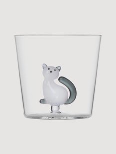 Handgemaakte waterglas Tabby Cat