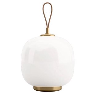 Louis Poulsen VL 45 Radiohus Portable Tafellamp Brass/Glossy White Opal