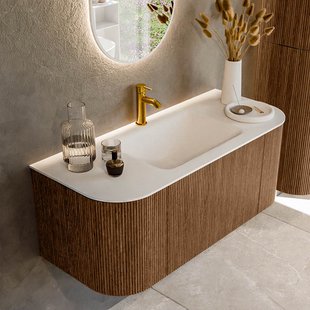 Mondiaz KURVE 110 cm Onderkast Greeploos 1 Lade Met Deuren Walnut, Wastafel Solid Surface Midden Talc 1 Kraangat Zonder Spiegel (KRVCLO110L R1L2D1KM-Wal/Tal) Mondiaz KURVE 110 cm Onderkast Greeploos 1 Lade Met Deuren Walnut, Wastafel Solid Surface Midden Talc 1 Kraangat Zonder Spiegel (KRVCLO110L+R1L2D1KM-Wal/Tal)
