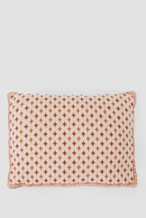 Rood geruit jacquard kussen