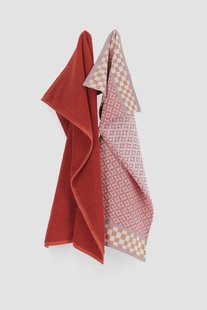 Donkeroranje handdoek en theedoek