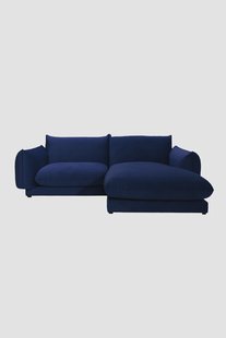 Countess 3-zits bank chaise longue rechts Salvador Dark blue