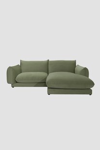 Countess 3-zits bank chaise longue rechts Salvador Olive green