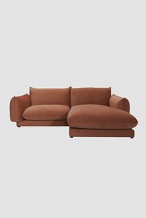 Countess 3-zits bank chaise longue rechts Salvador Brown