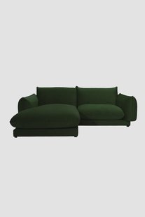 Countess 3-zits bank chaise longue links Salvador Dark green