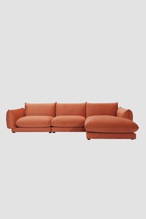 Countess 4-zits bank chaise longue rechts Salvador Copper