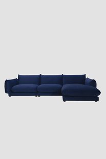 Countess 4-zits bank chaise longue rechts Salvador Dark Blue