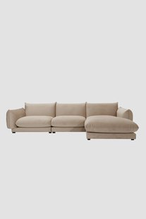 Countess 4-zits bank chaise longue rechts Salvador Camel