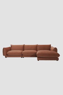 Countess 4-zits bank chaise longue rechts Salvador Brown