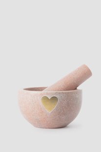 Lichtroze marmeren vijzel met hartje