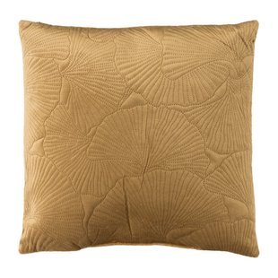 Kussen geborduurde bladeren - bruin - 45x45 cm