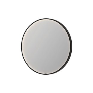 Spiegel INK SP24 120x4x120 cm incl. direct LED-Verlichting Rondom en Spiegelverwarming Geborsteld Metal Black