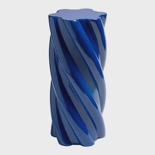 &k amsterdam Pillar Marshmallow Bijzettafel H 55 cm - Blauw