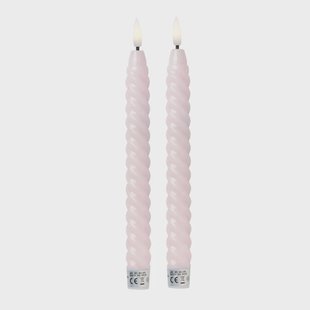 LED dinerkaarsen twist - roze - set van 2 - ø2.2x24.5 cm LED dinerkaarsen twist - roze - set van 2 - ø2.2x24.5 cm