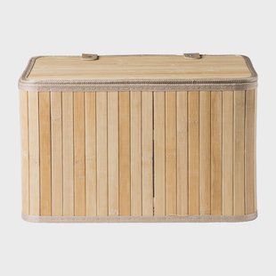 Opbergmand met deksel Oscar - 22x26x36 cm - naturel