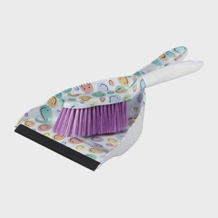 Veger en blik smiley - set van 2 - 35x22x10 cm