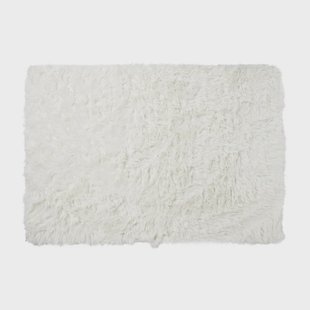 Vloerkleed fluffy - wit - 60x90 cm