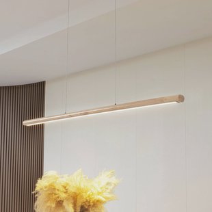 Lucande LED hanglamp Maruta, hout, balk, 120 cm, 3000K