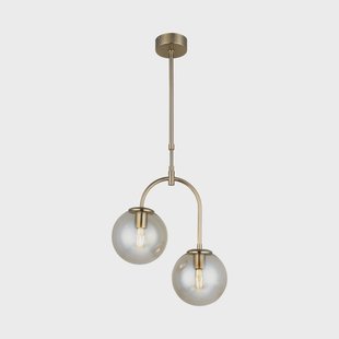 Lucea Portemo hanglamp, messing, Ø 37 cm, 2-lamps, glas