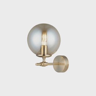 Lucea Portemo wandlamp, messingkleurig, hoogte 27 cm, glas, ijzer