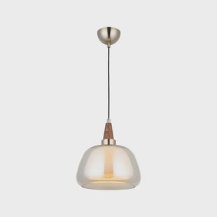 Lucea Hanglamp Ermo, messingkleurig, Ø 25 cm, glas, ijzer