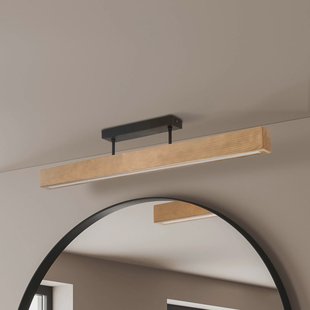 TK Lighting LED-houten plafondlamp Teo, grenen, 96 cm, 3000 K