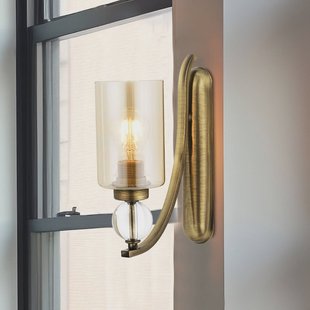 Avonni Wandlamp Jadina, goud antiek, hoogte 32 cm, metaal/glas