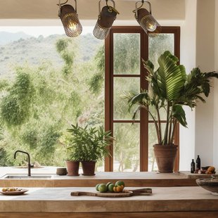 Avonni Plafondlamp Albrecht antiek goud lengte 60 cm metaal/hout 3flg.