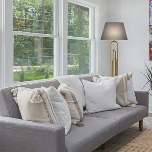 Avonni Vloerlamp Lazar, grijs/goud antiek, hoogte 164 cm, textiel/metaal