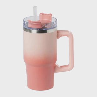 Drinkbeker thermo met draaideksel - roze - 600 ml Drinkbeker thermo met draaideksel - roze - 600 ml