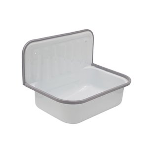 Uitstortgootsteen Best Design Suula Geëmailleerd Plaatstaal 50x33 cm Met Stootrand Wit