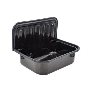 Uitstortgootsteen Best Design Suula Geëmailleerd Plaatstaal 50x33 cm Met Stootrand Zwart