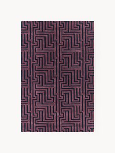 Handgetuft wollen vloerkleed Monty met verhoogd hoog-laag structuur