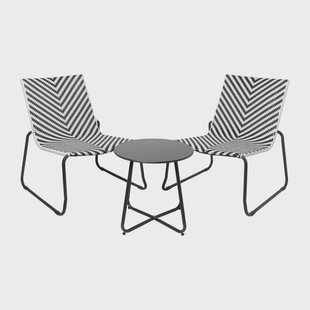 Tuinset Costa - zwart/wit - 3-delig