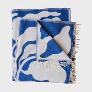 Fine Little Day Leaves plaid 130x220 cm Blue-white