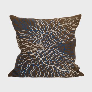 Fine Little Day Leaves kussenhoes geborduurd 48x48 cm Brown