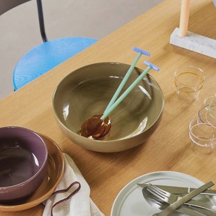 Hübsch Amare Medium kom, olijfgroen, Ø 28 cm, hoogte 8 cm