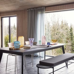 Hübsch Candy vaas, set van 2, roze, glas, hoogte 18 + 26 cm