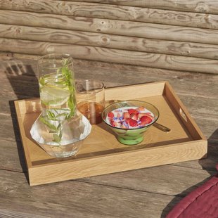 Hübsch Structures dienblad, eikenkleurig, 45 x 35 x 5 cm