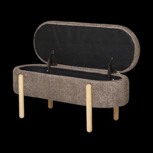 Dieks bouclé bankje met opbergruimte bruin - 98 x 48 cm